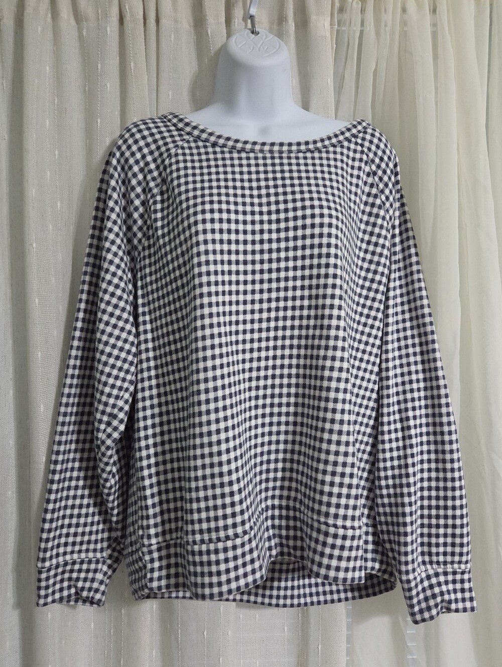Lou & Grey Navy and White Checked Pullover